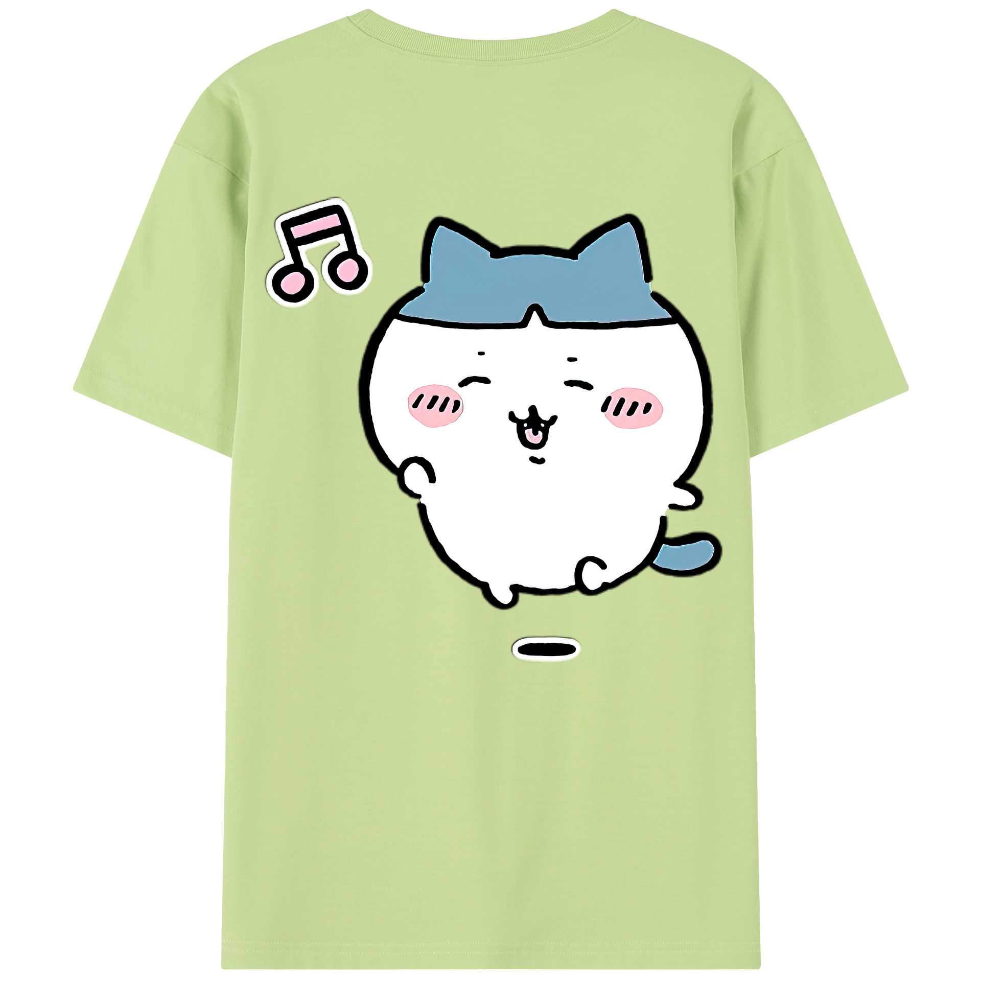 （画像用） ちいかわ ハチワレ Chii-kawa hachiware 綿100％半袖Tシャツ（背面プリント）